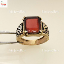 14 Kt, 18 Kt Solid Gold Antique Jewelry Red CZ Men&#39;S Ring 8 9 10 11 12 13 14 - £1,198.46 GBP+
