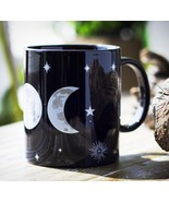 Black Wicca Alchemy Sacred Triple Moon Goddess Magic Porcelain Coffee Mu... - €15,40 EUR
