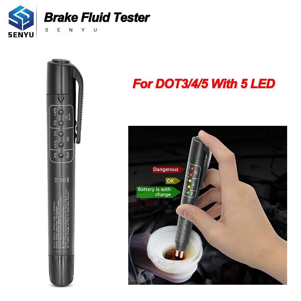 MINI ke Fluid Tester Pen Automotive Universal DOT3/DOT4/DOT5 Testing 5 LED ke Fl - £76.31 GBP