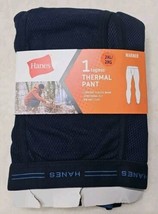 Hanes Tagless Thermal Pant Warmer Size 2XL Navy Comfort Elastic Knit Cuff Pant - $12.86