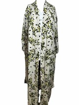 Day Of Blossom Womens O/S Fresh Print Kimono Wrap Topper White Green Lea... - $20.10