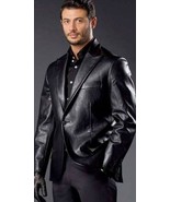 New Leather Business Handmade Lambskin  Black Blazer Stylish Genuine For... - $2,445.77 MXN+