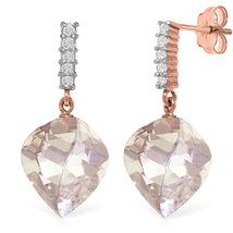 Galaxy Gold GG 14k Rose Gold Chandeliers Earrings with Diamonds and Brio... - £586.84 GBP+