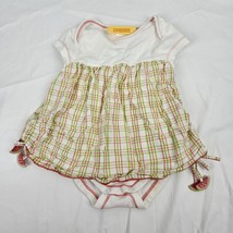 Vintage Gymboree Layette 2004 Plaid Watermelon Skirted Bodysuit Dress 3-6 - £15.57 GBP