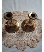 Vintage Indiana Brass Heavy Candlesticks Removeable Drip Pan - $62.36