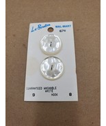 La Bouton Round 7/8in  22mm White Buttons 2 Hole on Card Unused Blumenth... - $4.90