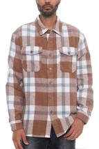 Men&#39;s Mocha Grey Checkered Soft Flannel Shacket (2XL) - $47.52