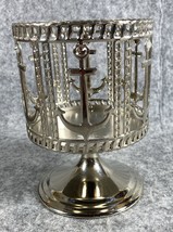 Bath &amp; Body Works Pedestal Nautical Anchor 3 Wick Candle Holder Rhinestone 6” - $18.50