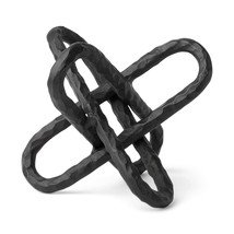 10 Inch Black Metal Chain Link Tabletop Sculpture - $2,423.16 MXN