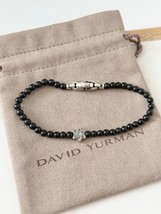 David Yurman 925 Sterling Silver Onyx Beads Star Of David Men&#39;s Bracelet... - €457,64 EUR