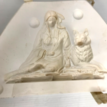 Indian Woman and Wolf Ceramic Mold Kimple 2818 1997 Slip Cast Vintage Mold - $59.35