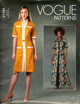 Vogue V1781 Misses Button Front Dresses Size 8 to 16 Uncut Sewing Pattern - $23.20