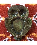 VTG 1970&#39;s Hand Painted Drip Glaze Ceramic Owl Tray Dish Retro Hippy Boh... - $47.66 CAD