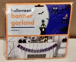 Halloween Banner Garland 6.6 ft Long x 5” Wide Purple Happy Halloween Si... - $5.49