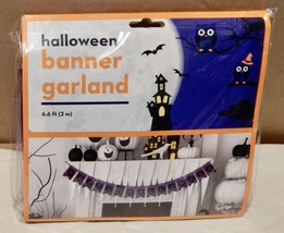 Halloween Banner Garland 6.6 ft Long x 5” Wide Purple Happy Halloween Si... - $5.49