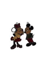 Vintage Makit &amp; Bakit Stained Glass Suncatcher Ornament Mickey &amp; Minnie Mouse - £7.59 GBP