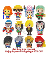 One Piece &amp; Naruto Anime Cute Mini Building Blocks Present Gift Decorati... - $298.60 MXN