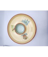 Large Round MOLDE Portugal Stoneware Ceramic Chip &amp; Dip Bowl Yellow 35cm... - €19,48 EUR