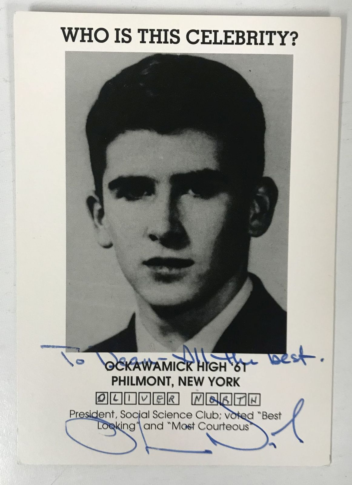 Oliver North Signed Autographed Photo Postcard - $15.00