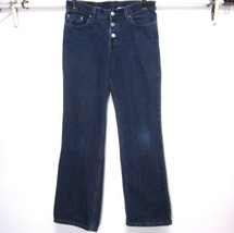 Levi&#39;s Vintage 920 (7M Jr) L32 Button Fly Boot Cut Dark Blue J EAN Made In Usa - £13.51 GBP