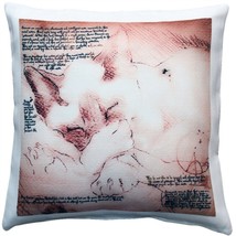 Sleeping Siamese Cat Pillow 17x17, Complete with Pillow Insert - £41.92 GBP