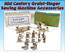 1950&#39;s Greist-Singer Sewing Machine Attachments: Ruffler, Tucker, Hemmers, Binde - £19.82 GBP