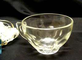 2217 Antique Jeannette Clear Glass Thumbprint Teacup - $3.00