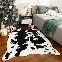 Espiraio Cow Print Rug, Cute Area Rug For Living Room Bedroom Nursery, 4 X 5 Ft. - £31.45 GBP