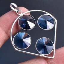 Iolite Round Shape Cut Gemstone Handmade Fashion Pendant Jewelry 2.10&quot; SA 8390 - £4.14 GBP