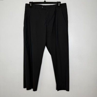 Hugo Boss Black Wool Dress Pants 36R Classic Fit Flat Front Workwear - £21.06 GBP