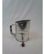 Vintage Bromwell&#39;s Three Cup Measuring Flour Sifter With Wooden Knob Tur... - €22,16 EUR