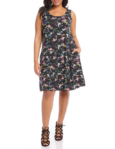 New Karen Kane Black Floral Viscose Flare Dress Size 1 X Women $139 - £59.69 GBP