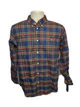 American Living Boys Blue XL Long Sleeve Plaid Checkered Button Front Shirt - £14.07 GBP