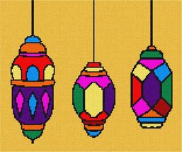 Pepita Needlepoint kit: Stained Glass Lanterns, 12&quot; x 10&quot; - $86.00+