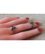 Pomegranate Armenian Double Ring Sterling Silver, Armenian Jewelry  - $43.00