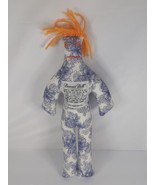 DAMMIT DOLL - Blue Floral With Orange Hair &amp; Eyes Stress Relief - £11.08 GBP