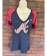 Atlanta Braves V-Neck T-Shirt XS Short Sleeve Nike Genuine Merchandise T... - $13.30