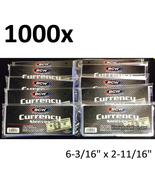 1,000 SOFT Money Sleeves Dollar Currency Cash Protective Holder Currency... - $652.96 MXN