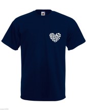Mens T-Shirt Leopard Skin Heart, Animal Shape Shirts, Skin Print Shirt - £19.46 GBP