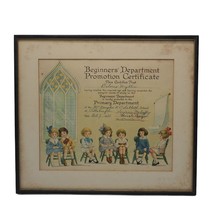 Antique Primary School Promotion Certificate Pittsburgh 1928 Framed - £173.25 GBP