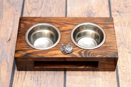 A dog’s bowls with a relief from ARTDOG collection -Norwich Terrier - £28.45 GBP