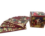 Old World Christmas Square Red Gift Boxes Lot of 5 - $12.89