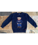 POLO Ralph Lauren Teddy Bear Cotton Navy Blue Sweater 7 Boys - $1,321.81 MXN