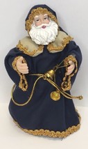 Old World Style Santa Claus in Blue Christmas Tree Topper Approx 6&quot; Holiday - £12.69 GBP