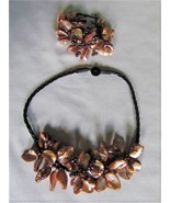 GORGEOUS ARTISAN HANDCRAFTED SHELL &amp; BEAD NECKLACE BRACELET SET - $22.00