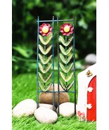 Fairy Garden Terrarium Miniature Sunflower Trellis Stake Metal Sculpture... - $20.49 CAD