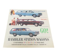 Nash Rambler Advertisement Fold Out Ad Sign Pamphlet Car Station Wagon 1965 vtg - £31.11 GBP