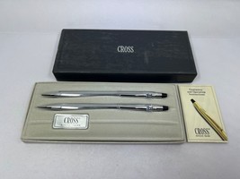 Vintage Cross Ball Pen and Pencil Set with Box Chrome 3501 LITTON INDUST... - £39.43 GBP