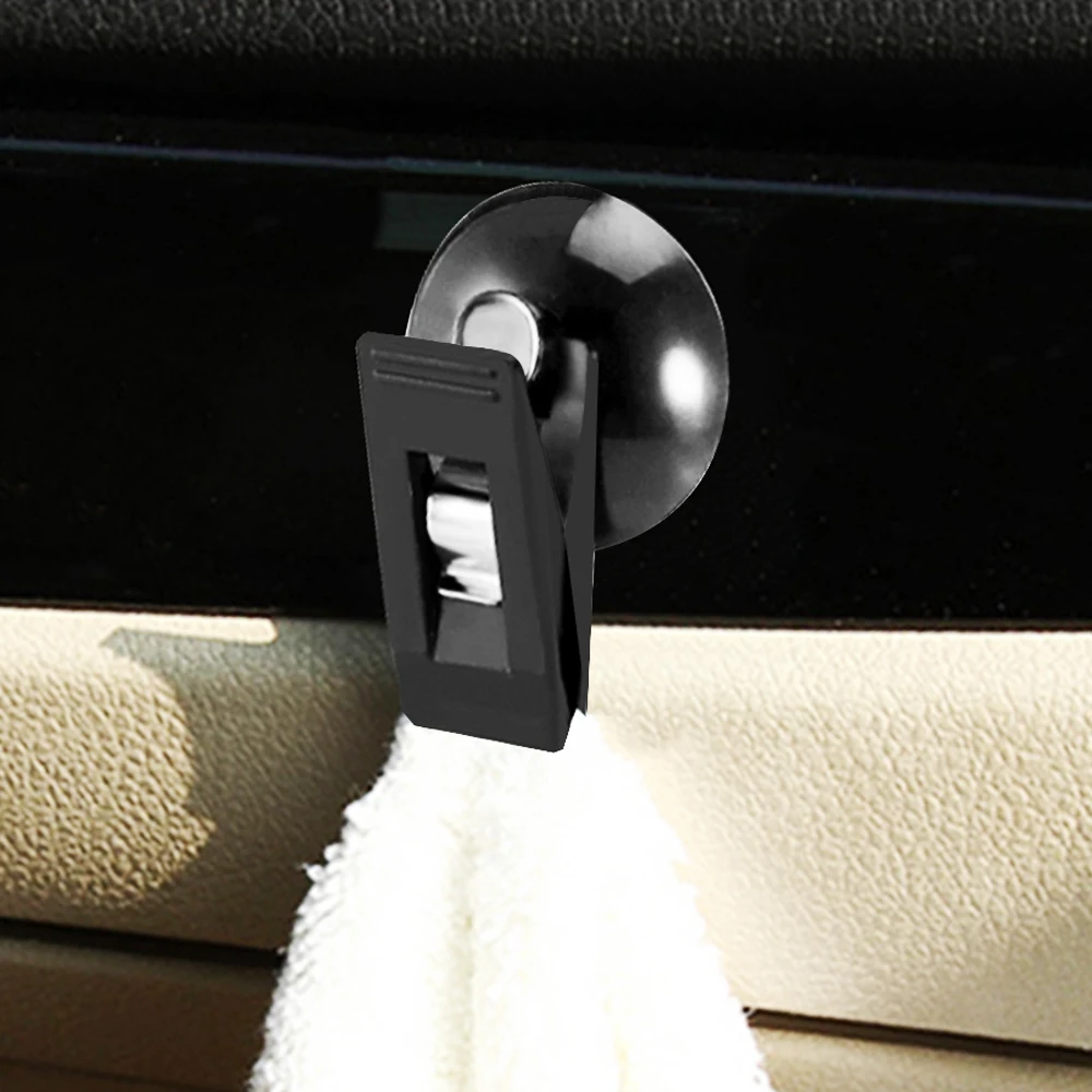 2pcs Car Interior Window Mount Black Suction Cap Clip Plastic Sucker Removable - £6.88 GBP