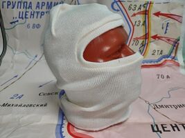 Russian Army Military Hat Warm Wool Balaclava WHITE Face Mask, NEW - $34.55